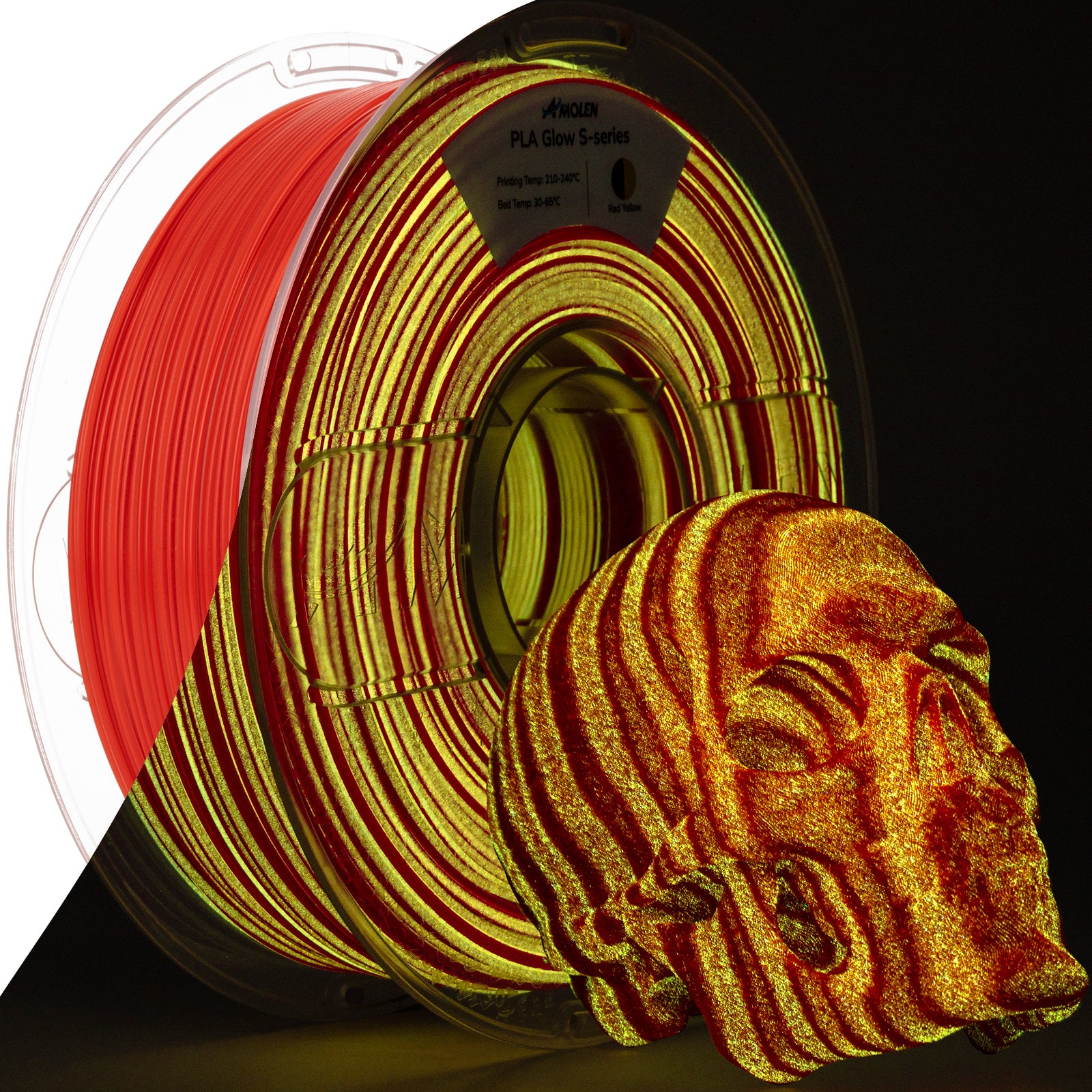 PLA S-Series Glow-in-the-Dark 1.75mm, 1KG/2.2LB