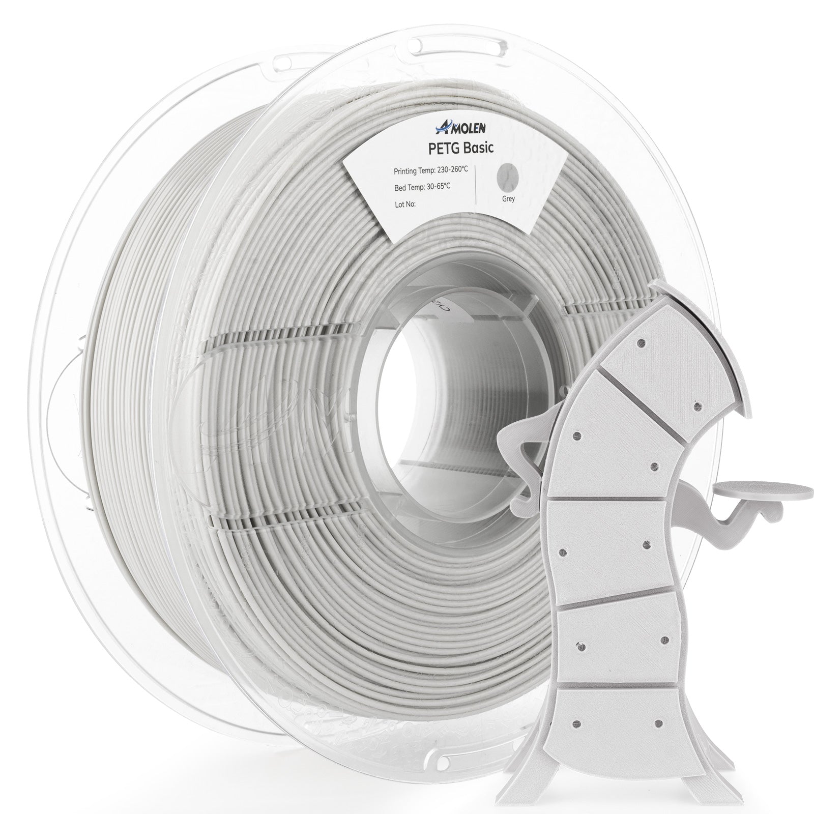 Amolen PETG Basic Grey Filament Spool - High compatibility for 3D printing