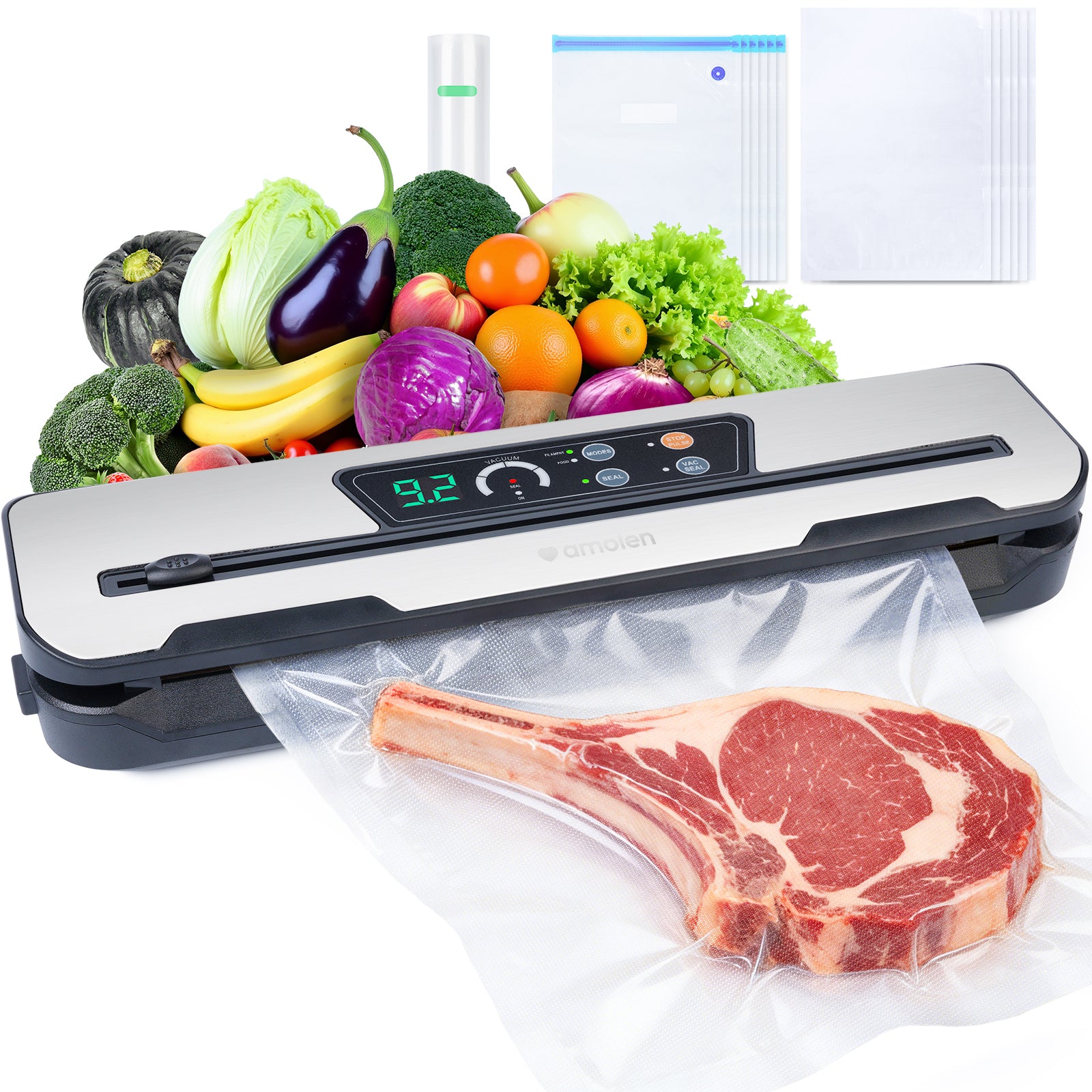 Amolen Dual-Use Vacuum Filament Sealer With 30 Bags