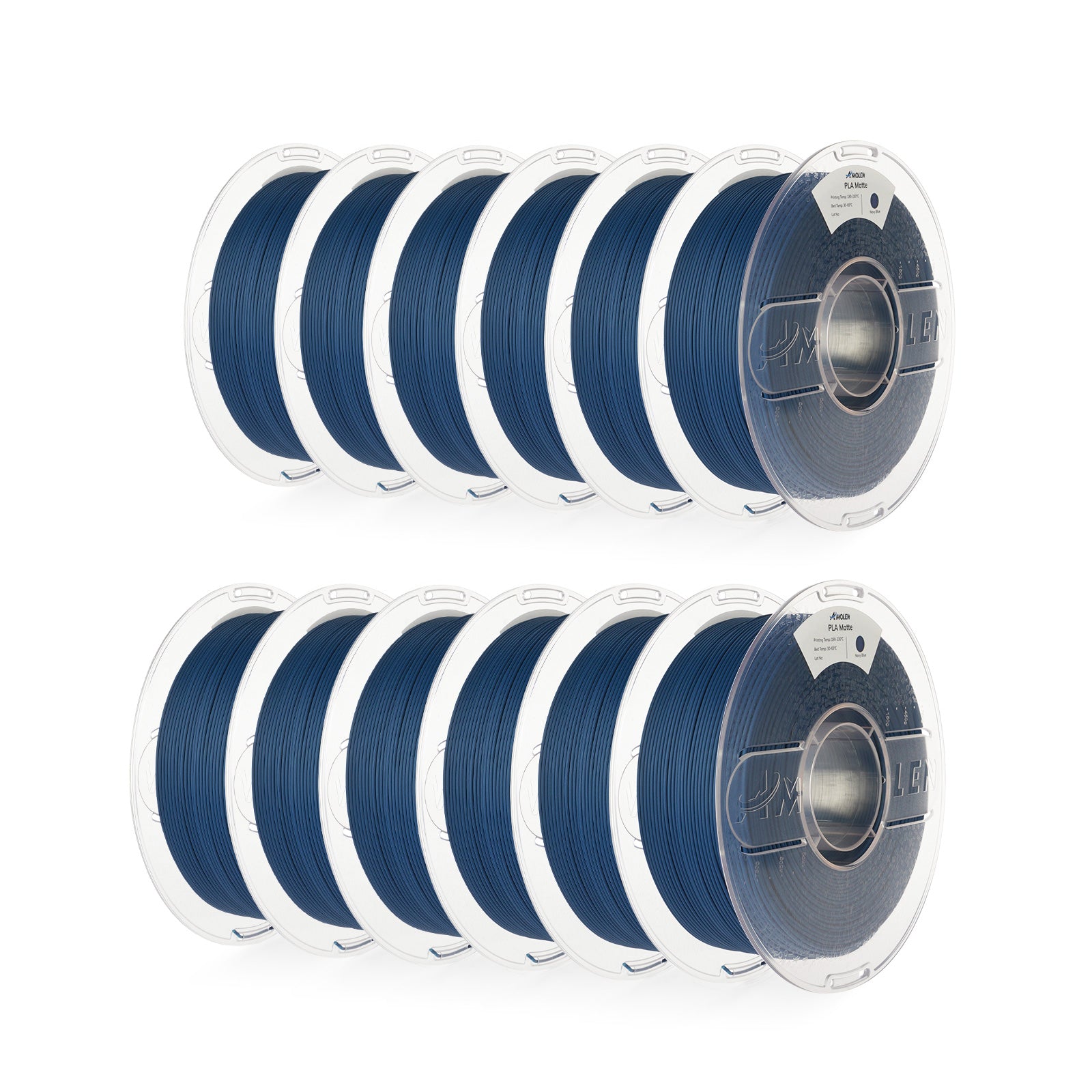 Amolen PLA Matte Filament 12-Pack - Navy Blue, perfect for 3D printing projects, providing convenience and savings.