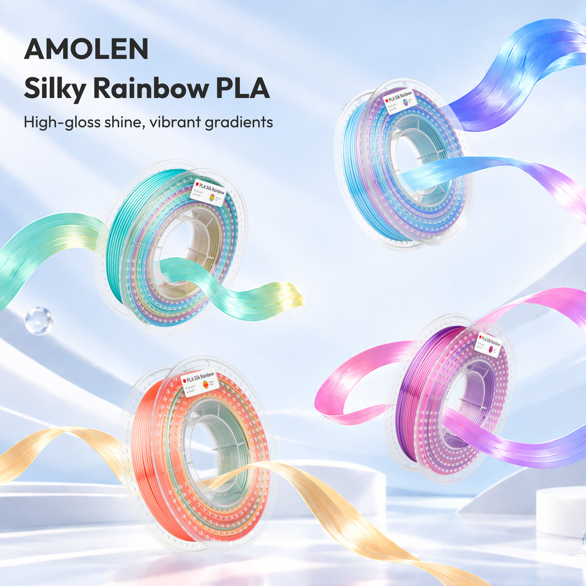 PLA Silk Rainbow Variety Pack (4x200g) - 1.75MM