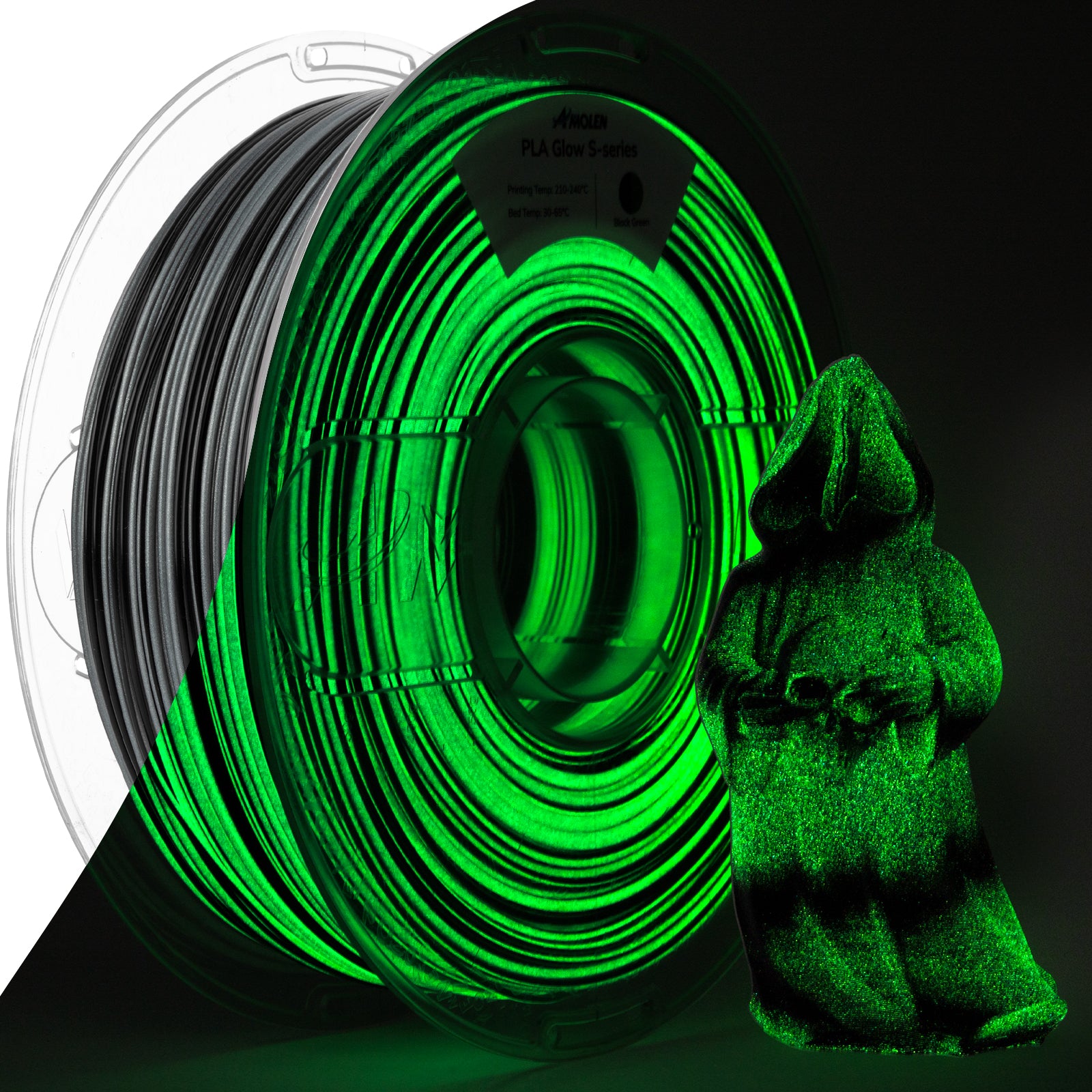 PLA S-Series Glow-in-the-Dark 1.75mm, 1KG/2.2LB