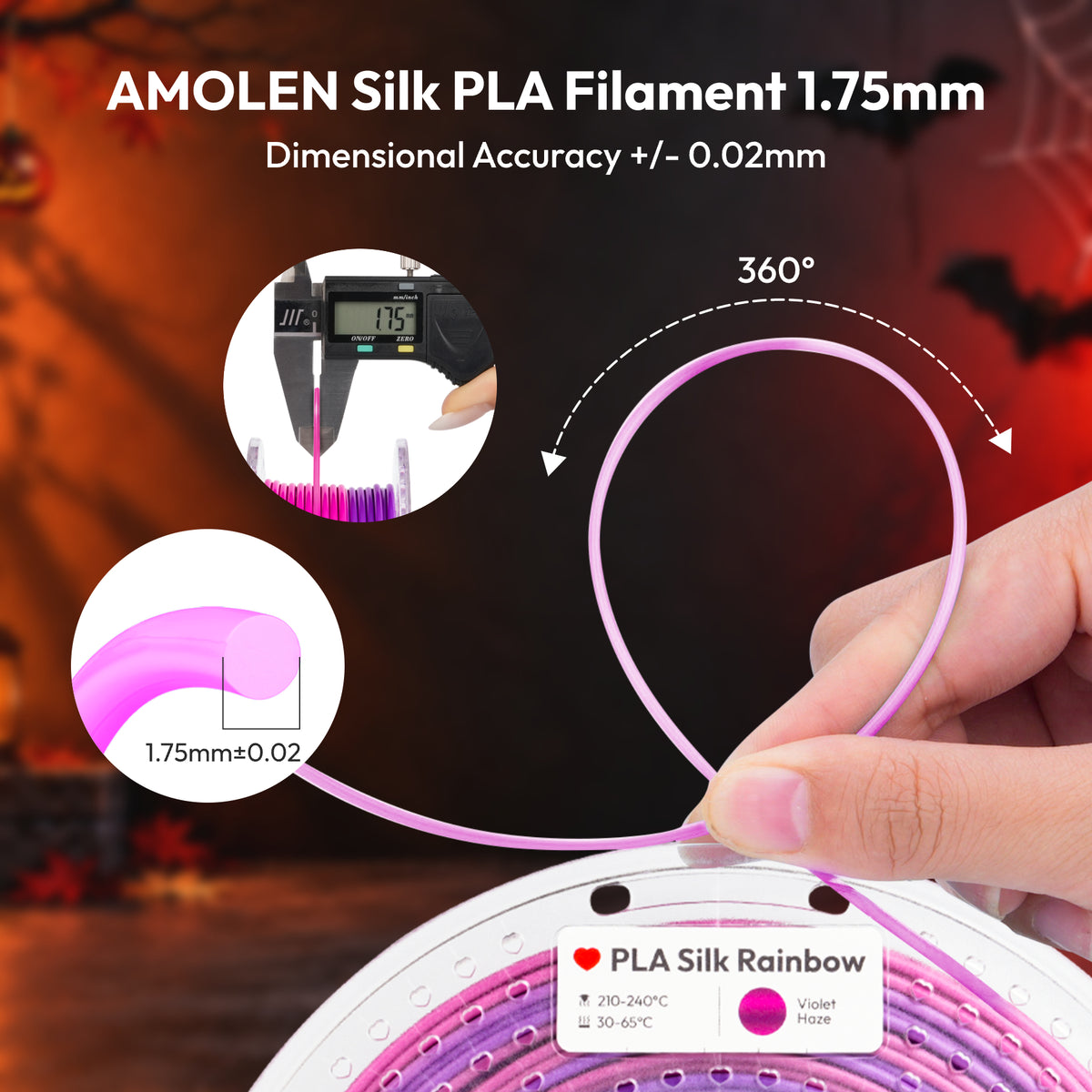 PLA Silk Rainbow Variety Pack (4x200g) - 1.75MM