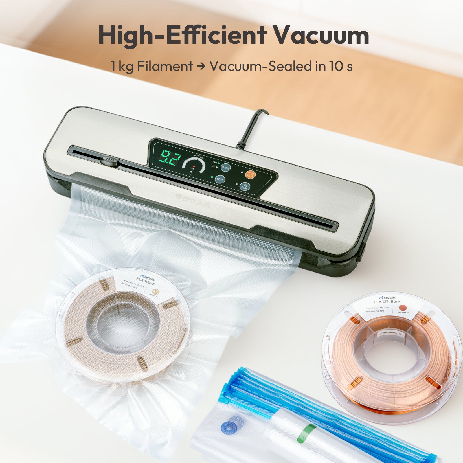 Amolen Dual-Use Vacuum Filament Sealer With 30 Bags