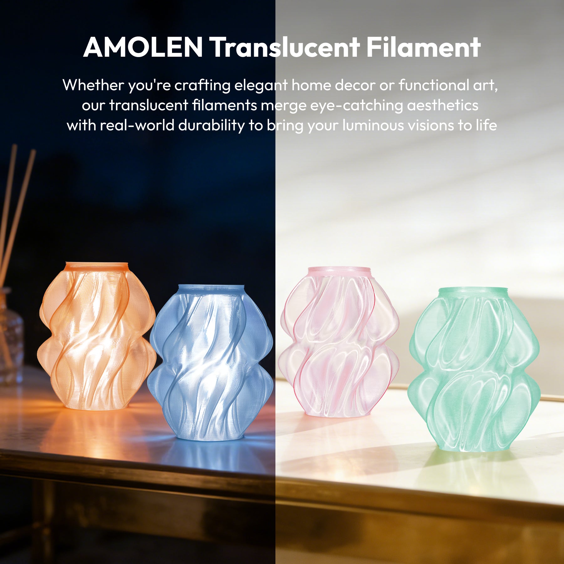 PLA Crystal-Transparent Gradient Variety Pack (4x200g)