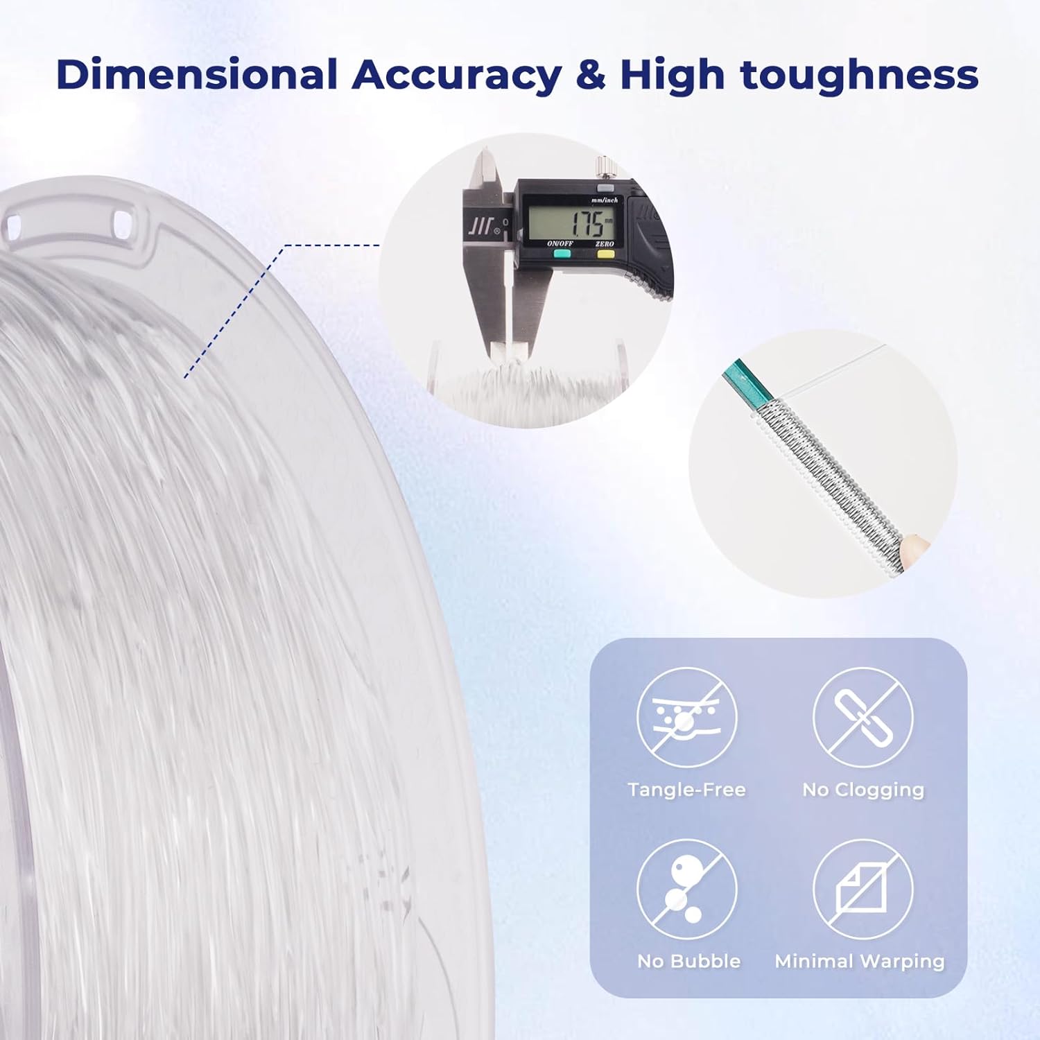 Amolen Basic TPU 1.75mm Filament - Dimensional Accuracy & High Toughness, Tangle-Free, No Clogging, Eco-Friendly