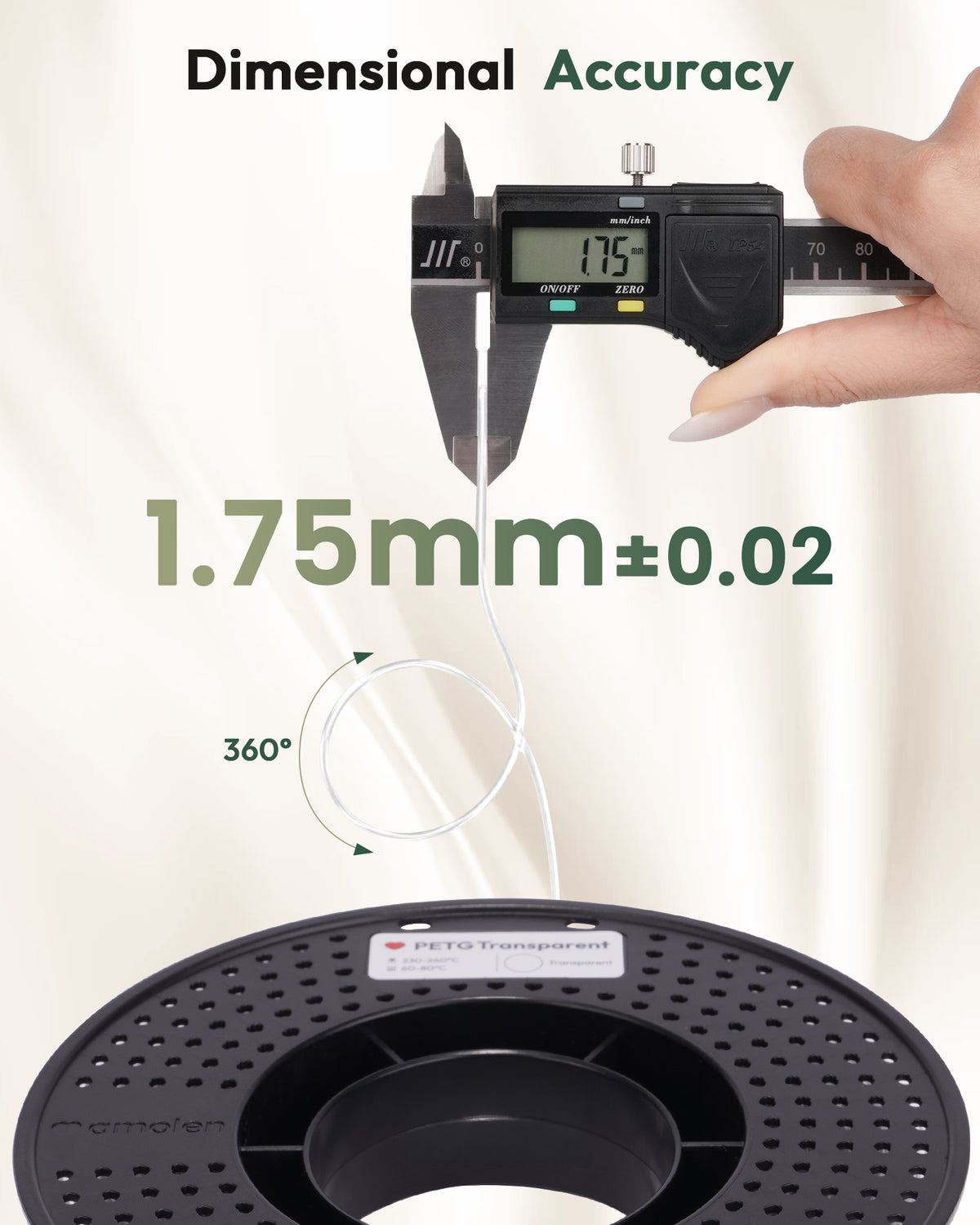 PETG Transparent 1.75mm,2KG/4.4LB