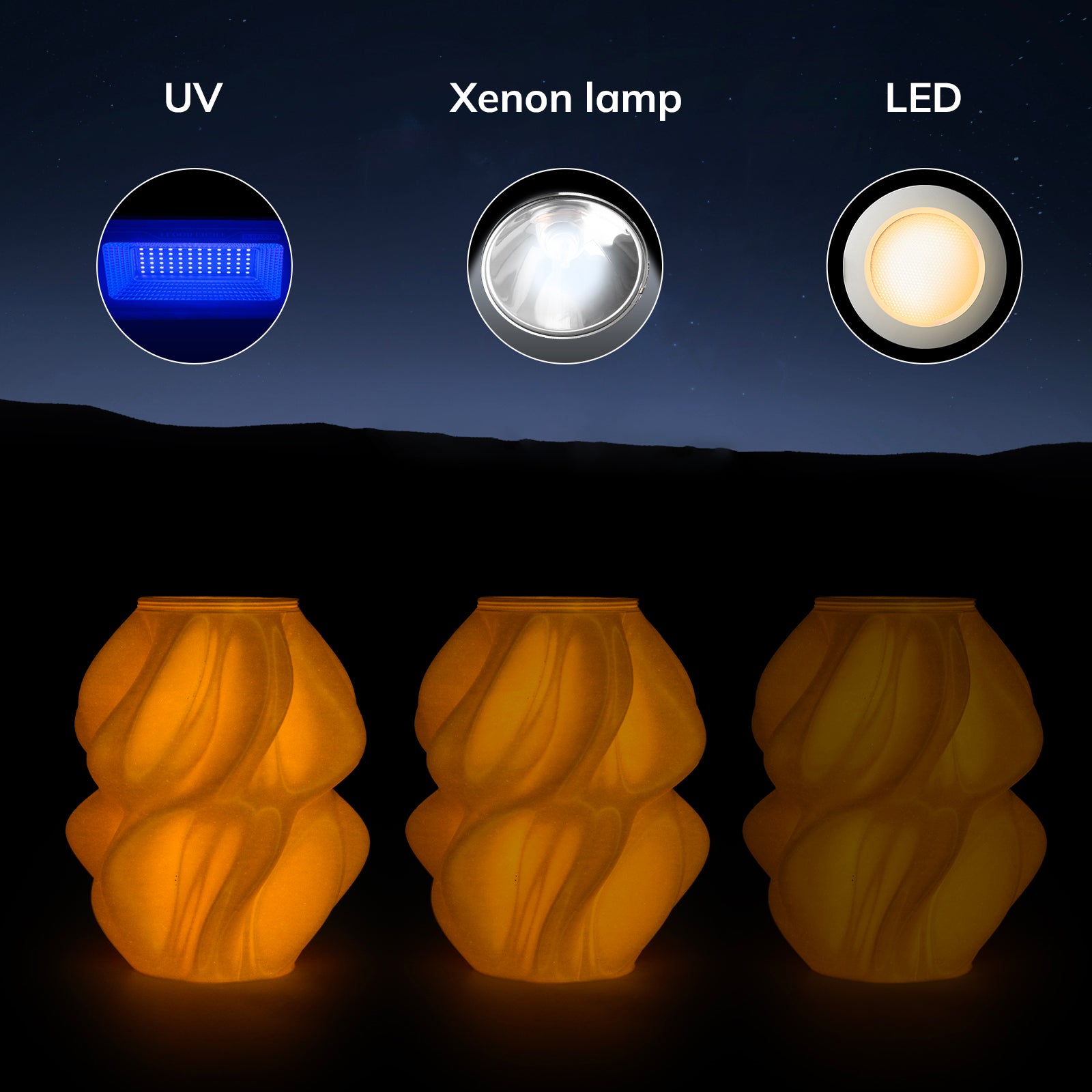 PLA Silk Glow In The Dark 1.75mm, 1KG/2.2LB