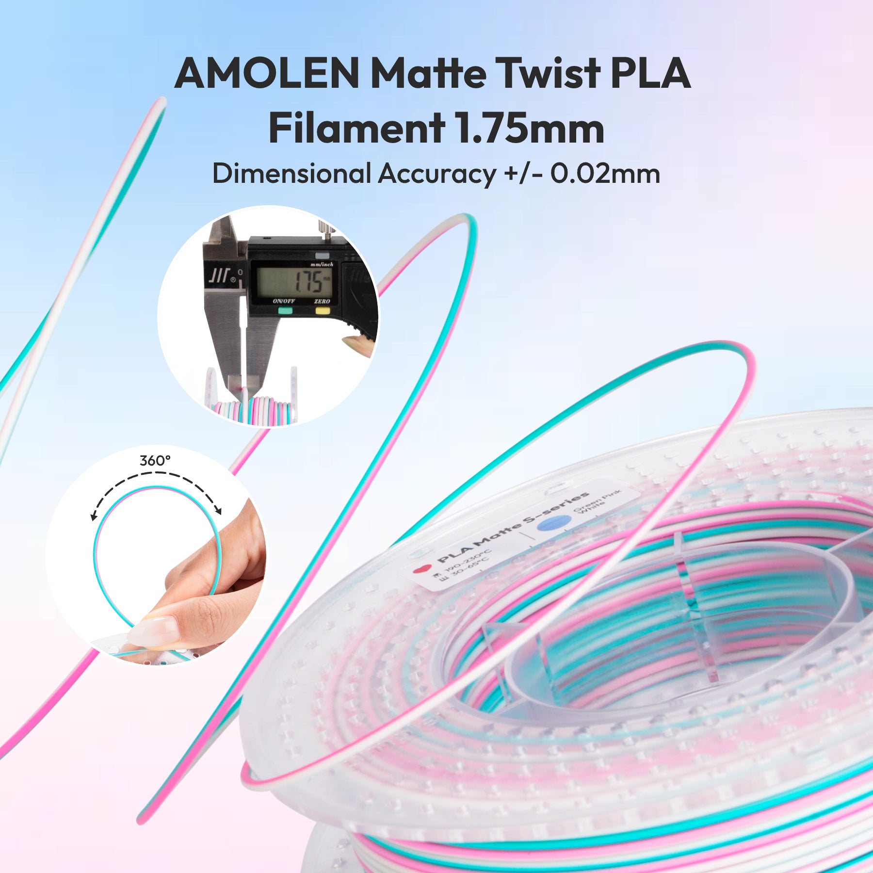 PLA Matte Multicolor Rainbow Pack (4x200g)