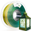 Amolen PLA Shiny filament Black Yellow Green with a 3D printed green lantern showcasing the material's glitter effect.
