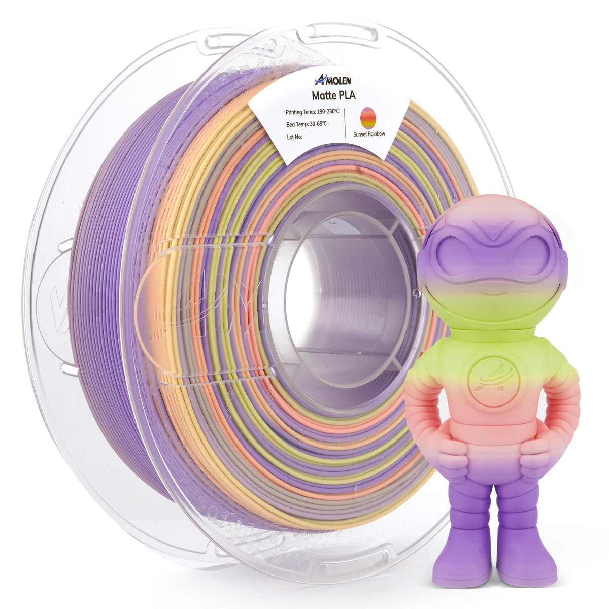PLA-MTR-175 | Matte Rainbow Filament 1.75mm