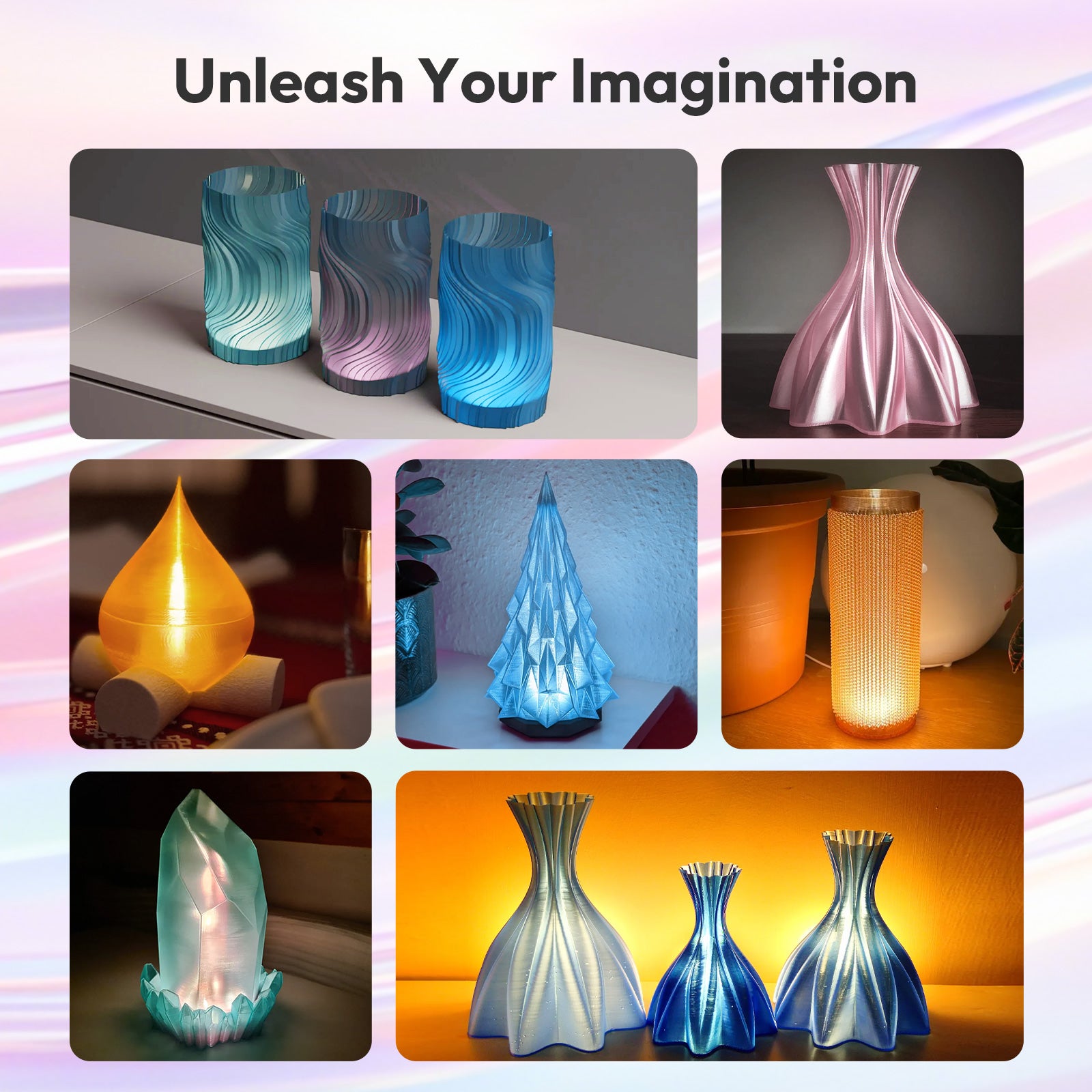 PLA Crystal-Transparent Gradient Variety Pack (4x200g)