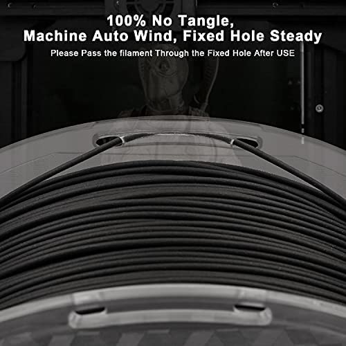 Amolen Wood PLA filament spool, black color, with tangle-free design and auto-wind. Ideal for 3D printing with wood texture.
