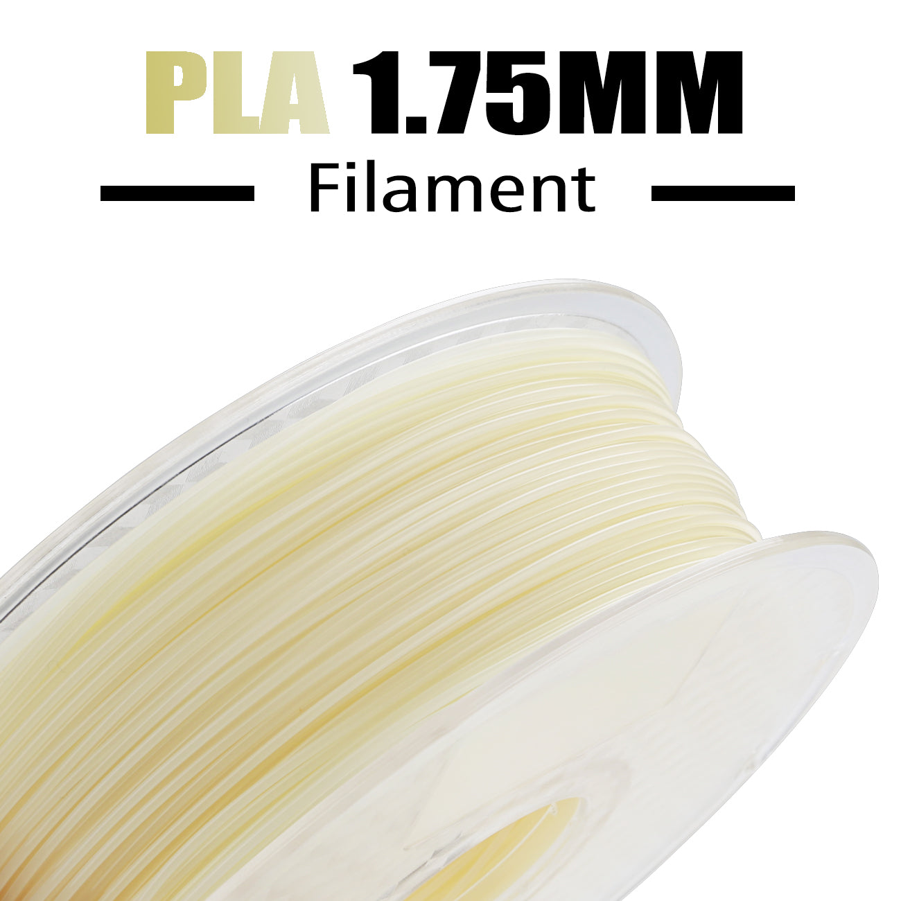 Amolen PLA 1.75mm filament spool, light yellow color for 3D printing, high quality printing filament