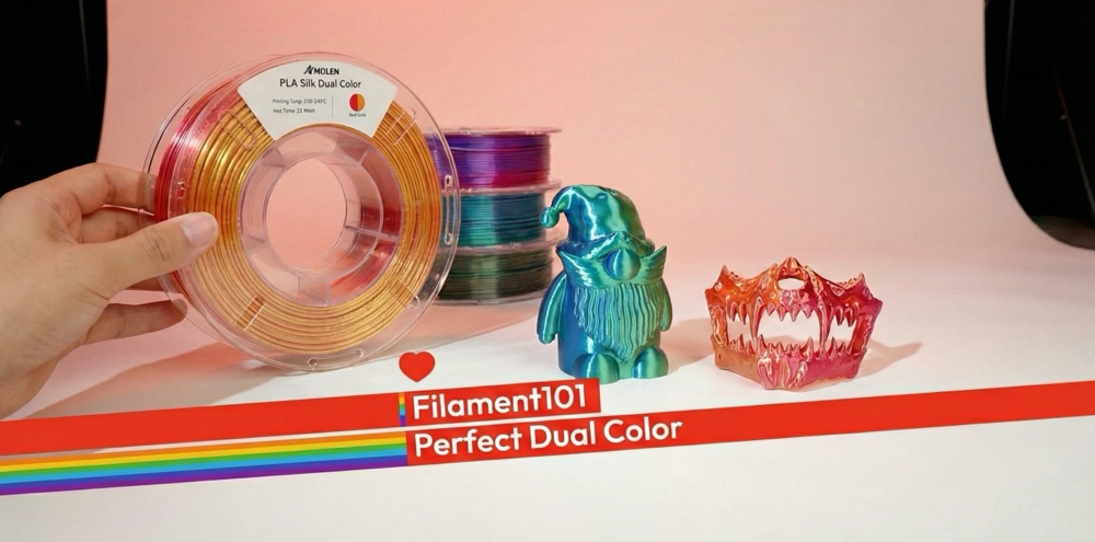 Amolen Filament 101: Master the Art of Dual-Color Silk PLA Printing