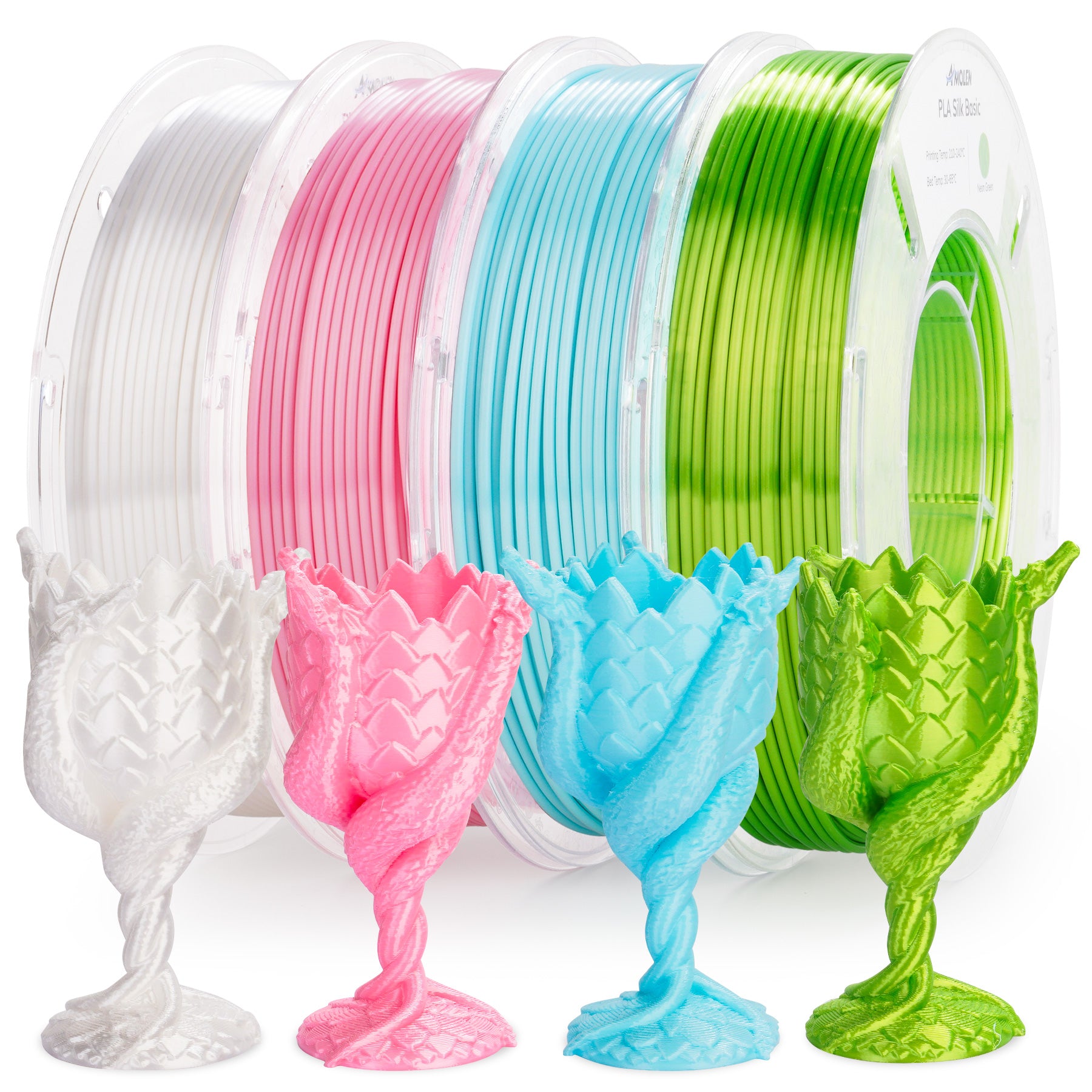 Silk PLA Variety Pack | 4-Color 1.75MM Filament
