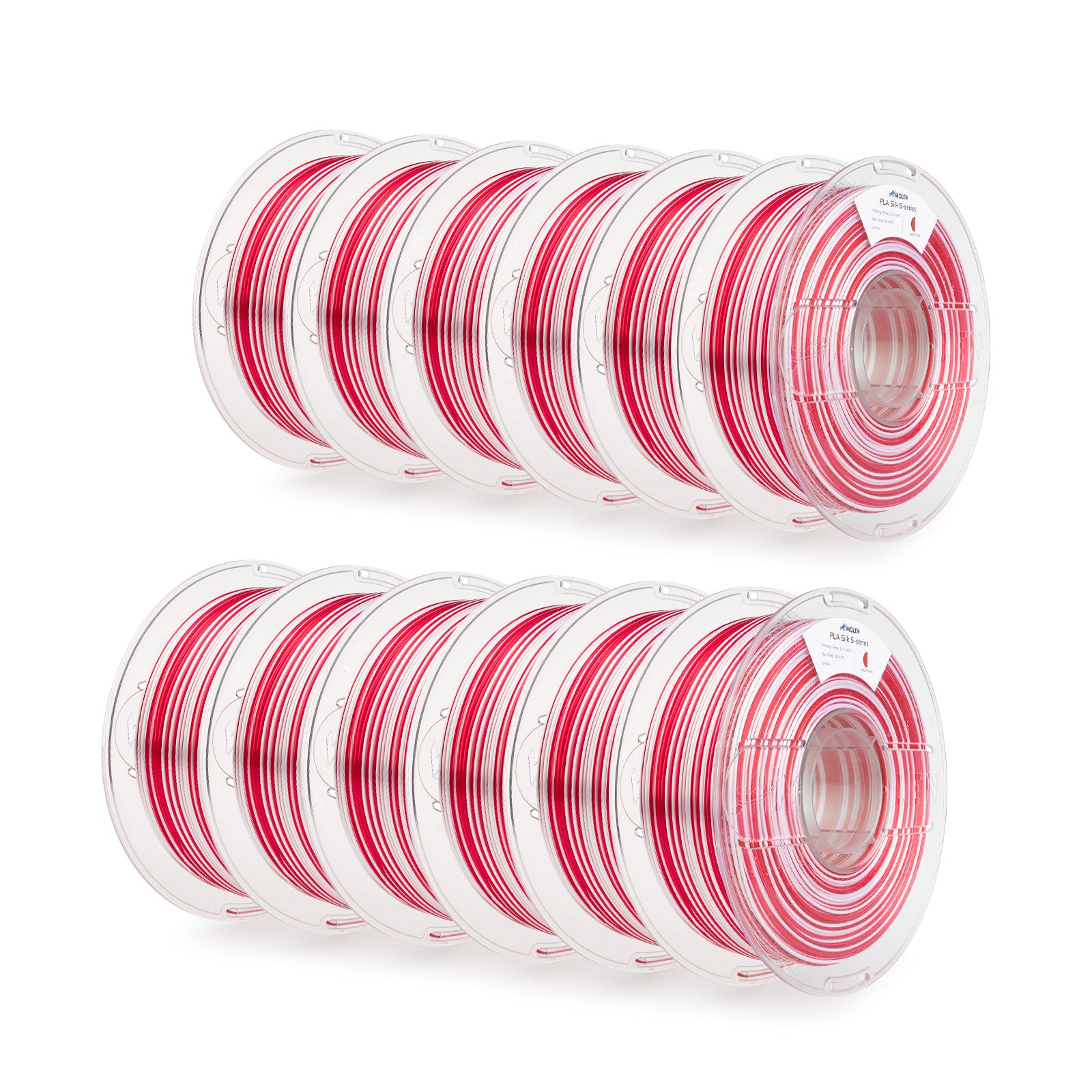 PLA Silk S-Series Filament 1.75 mm, Red White Color 12kg