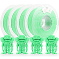 Amolen PLA Matte 1.75mm Wasabi Green filament bundle with 3D printed monster models, matte surface