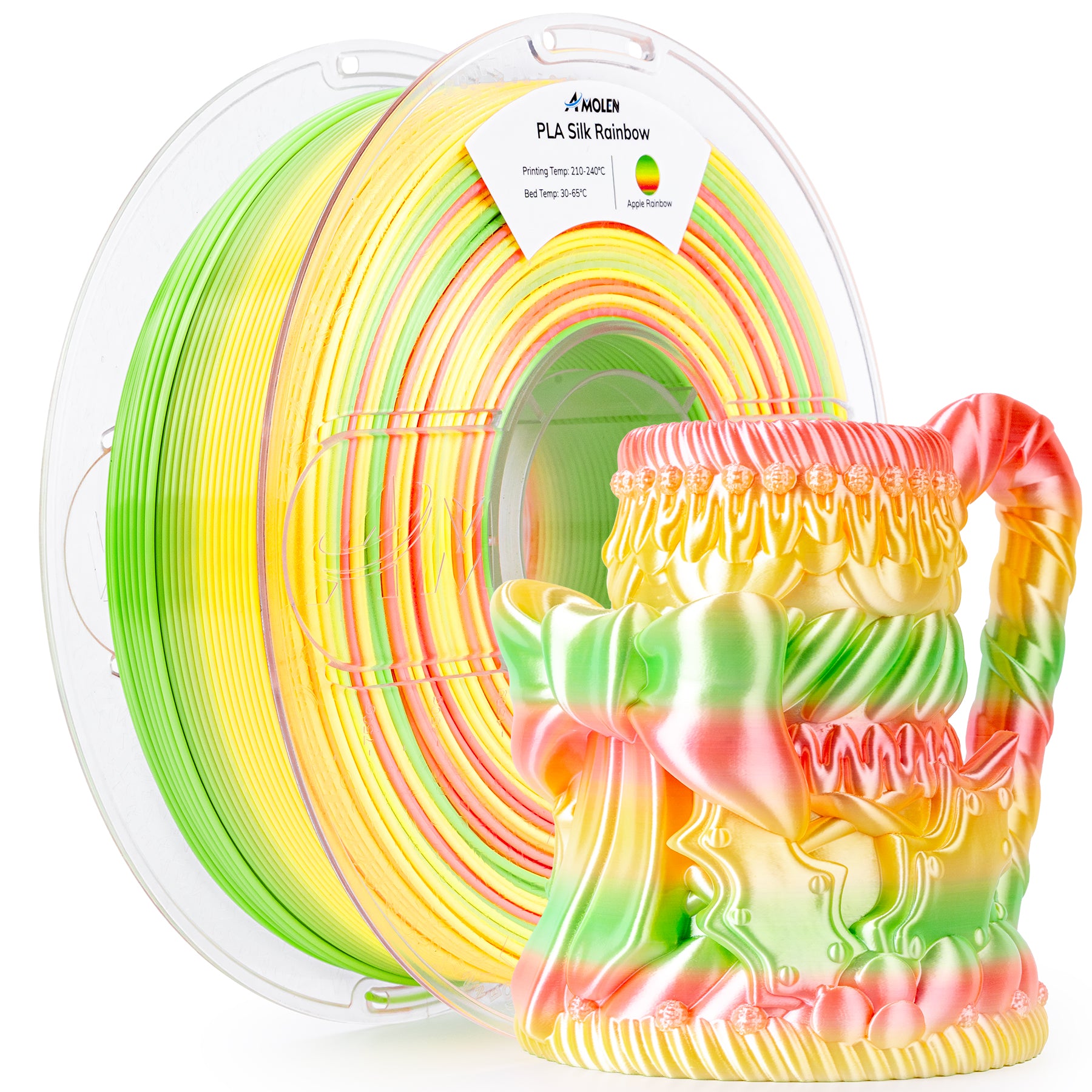 PLA Silk Rainbow 1.75mm, 1KG/2.2LB