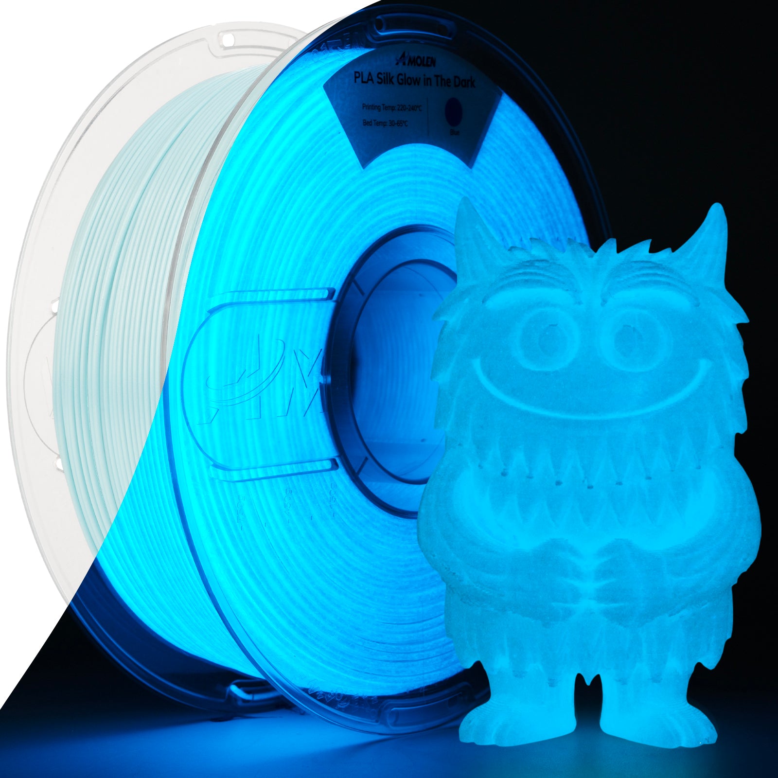 PLA Silk Glow In The Dark 1.75mm, 1KG/2.2LB