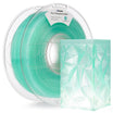Amolen PLA Transparent Green filament spool and 3D-printed geometric model; transparent and eco-friendly material
