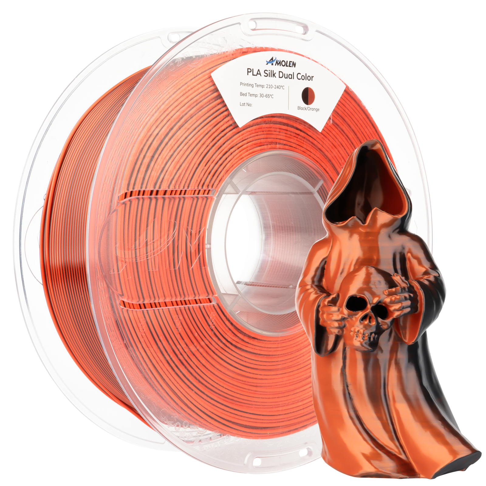 PLA Silk Dual Color Filament 1.75mm, 1KG/2.2LB