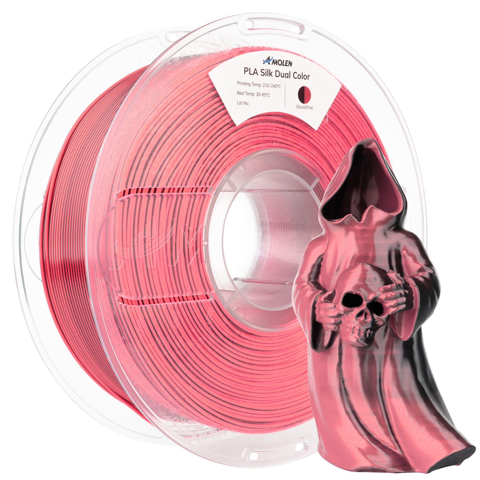 PLA Silk Dual Color Filament 1.75mm, 1KG/2.2LB