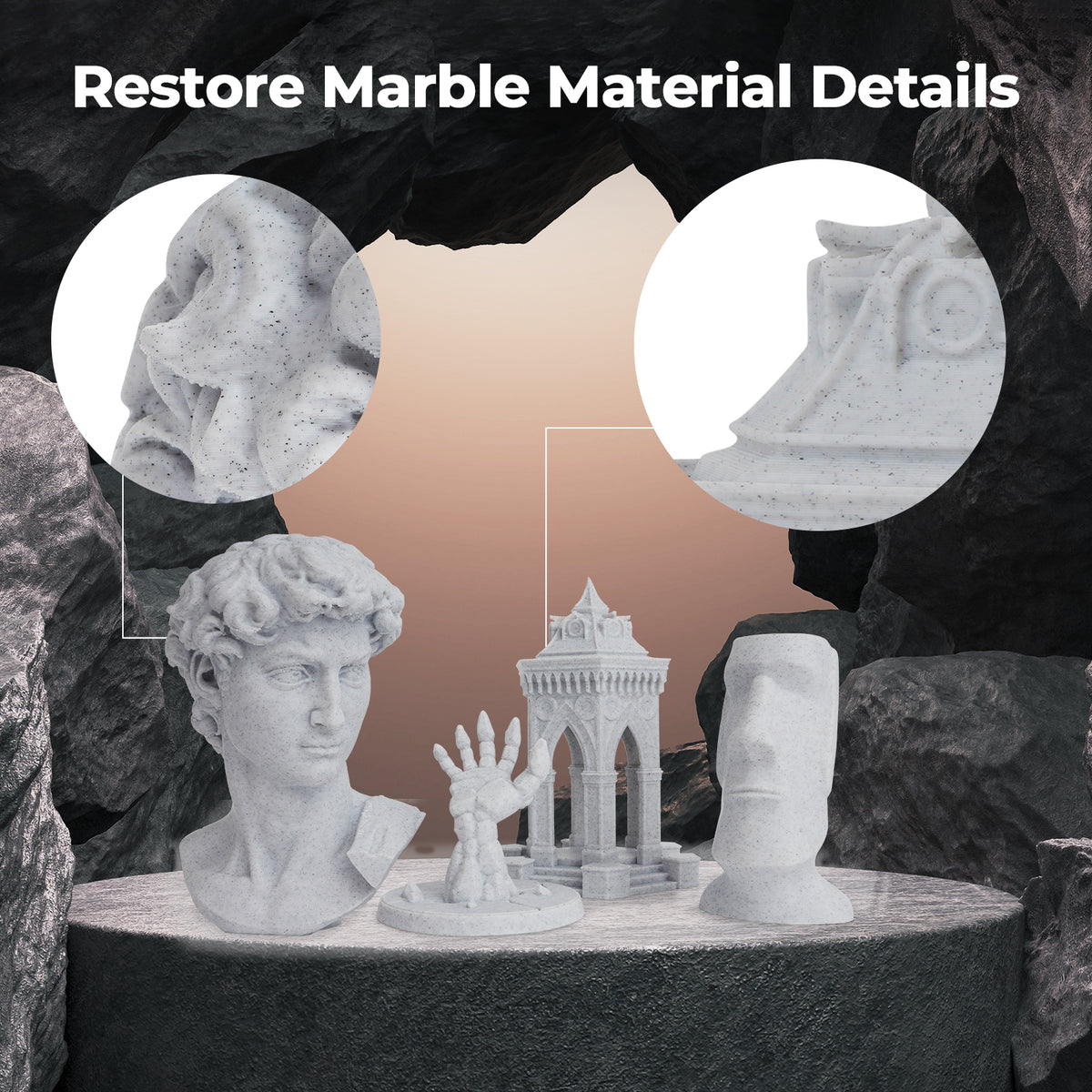 PLA Marble 1.75mm, 1KG/2.2LB