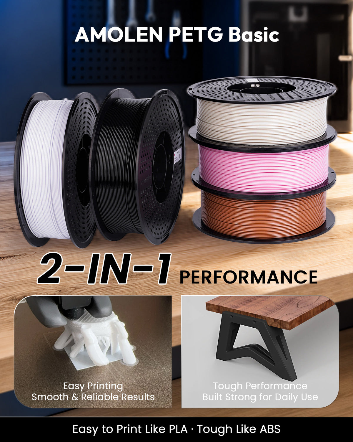 PETG Basic 1.75mm, 2KG/4.4LB