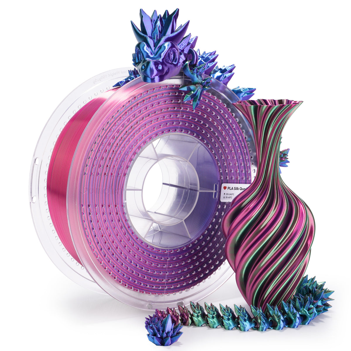 PLA Silk Quad Color 1.75mm, 1KG/2.2LB