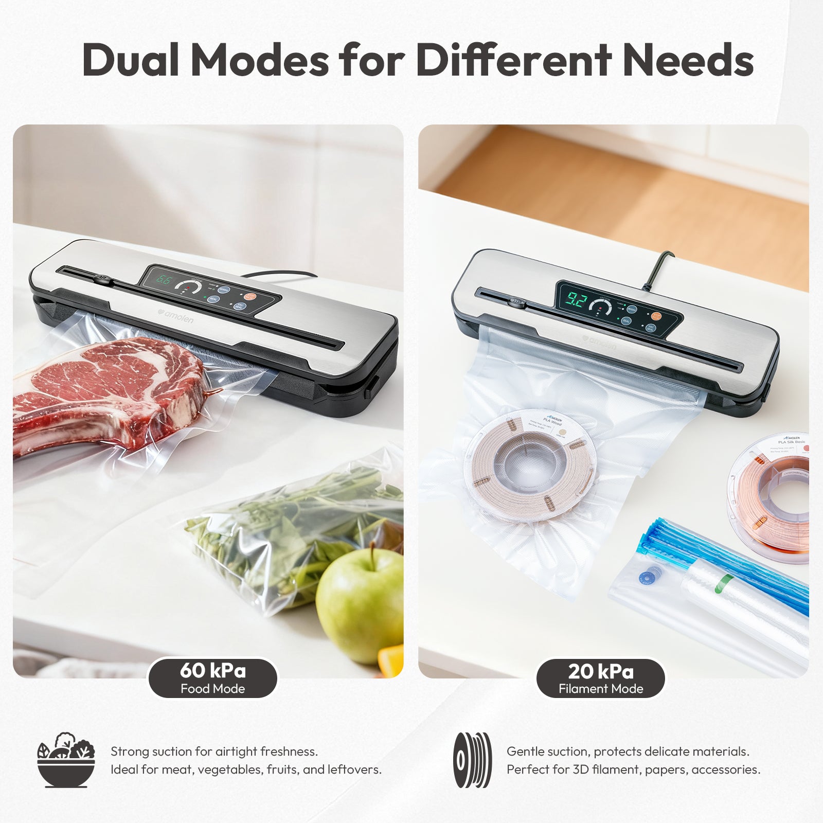 Amolen Dual-Use Vacuum Filament Sealer With 30 Bags