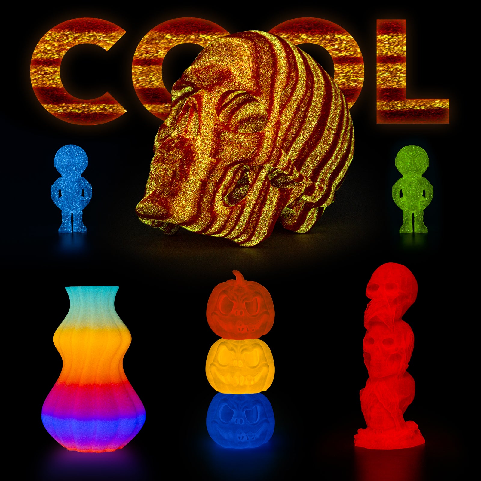 PLA S-Series Glow-in-the-Dark 1.75mm, 1KG/2.2LB