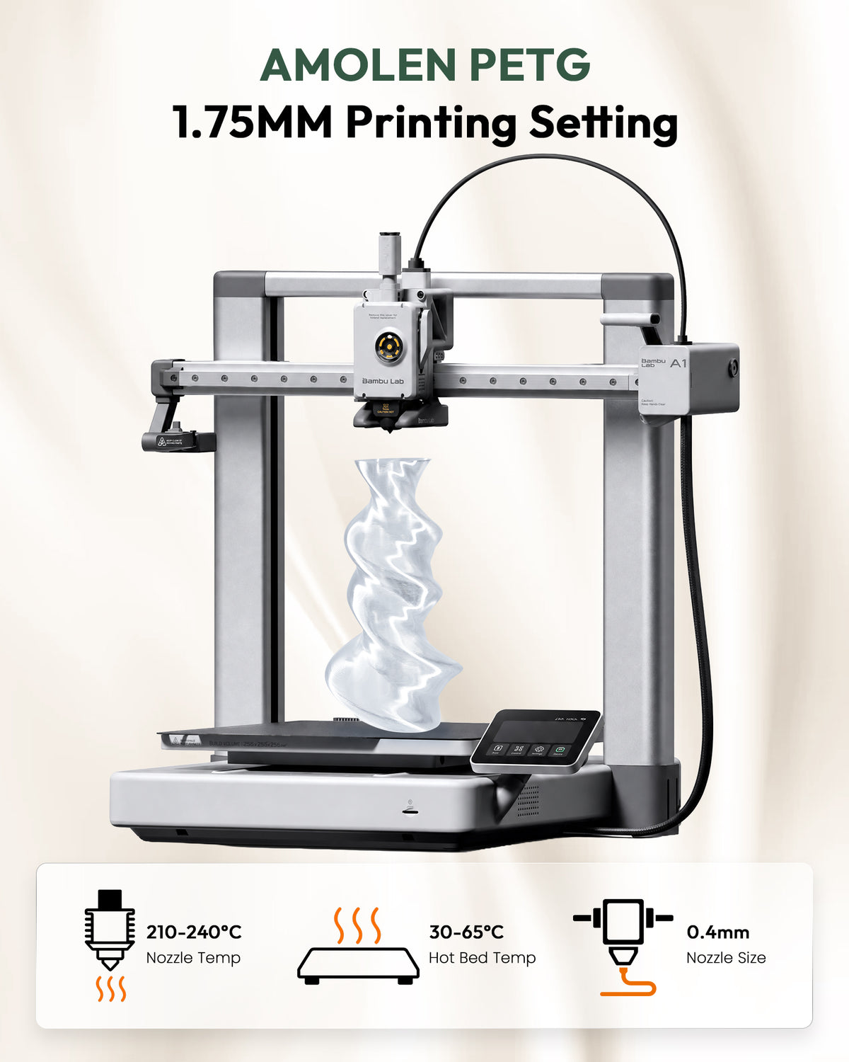PETG Transparent 1.75mm,2KG/4.4LB