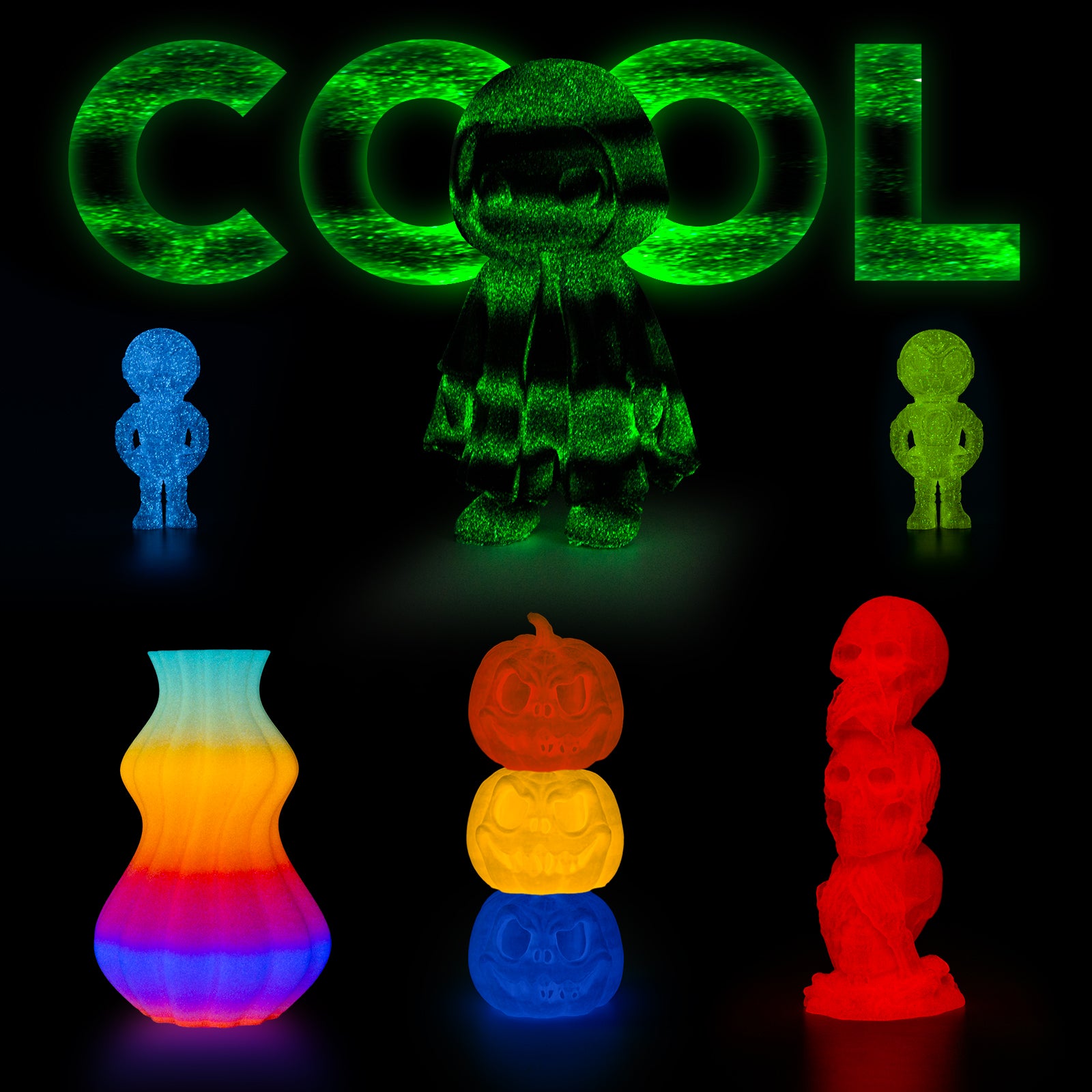 PLA S-Series Glow-in-the-Dark 1.75mm, 1KG/2.2LB