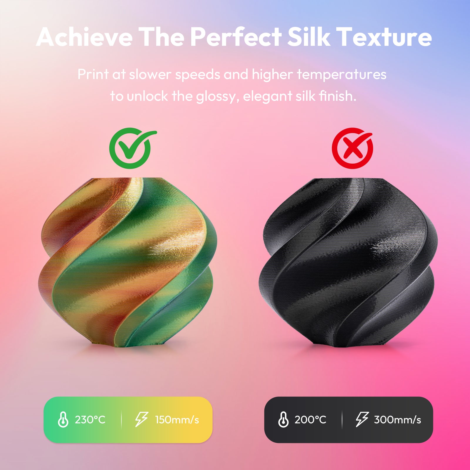 PLA Silk Quad Pack | 4x200g 1.75MM Multi-Color