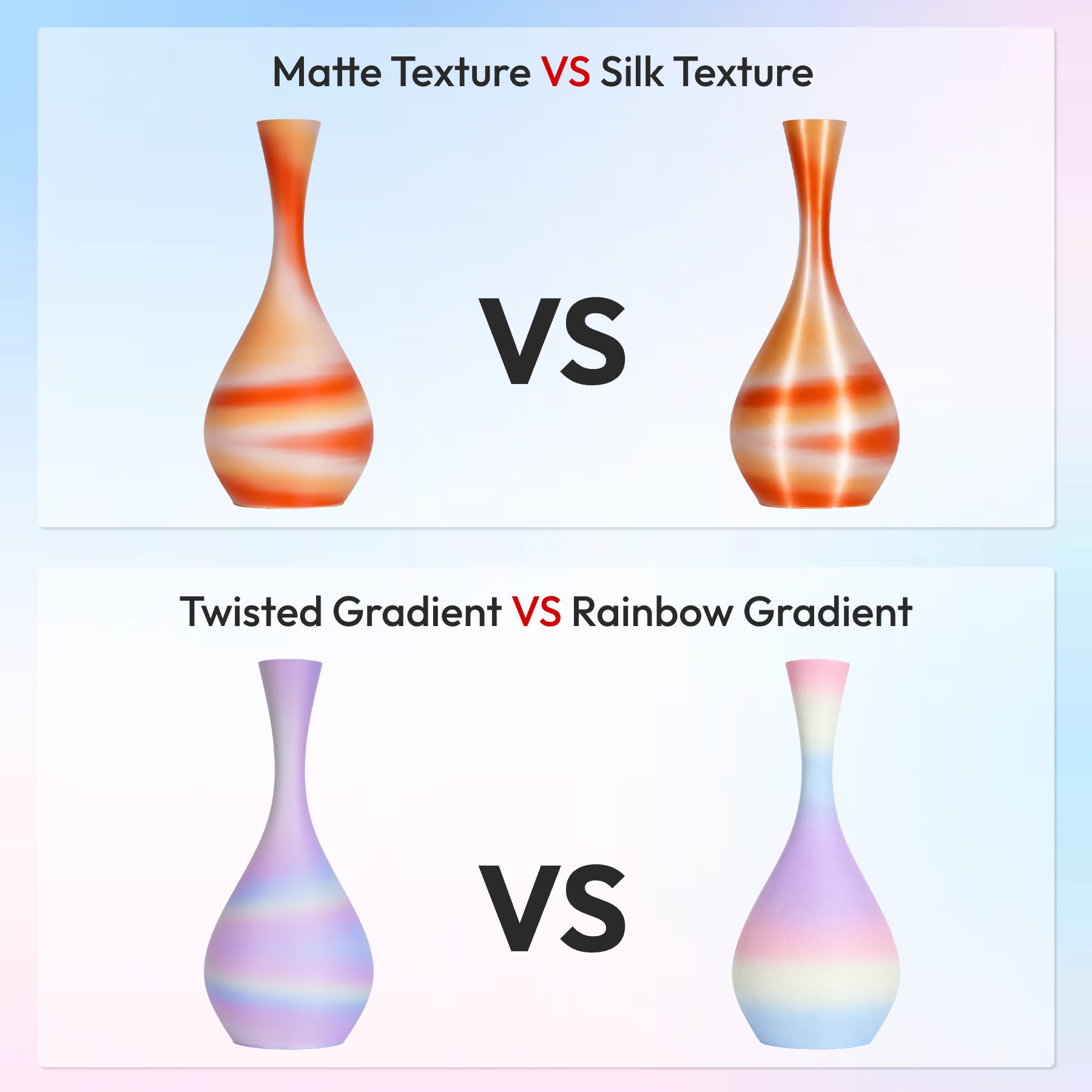 PLA Matte Multicolor Rainbow Pack (4x200g)