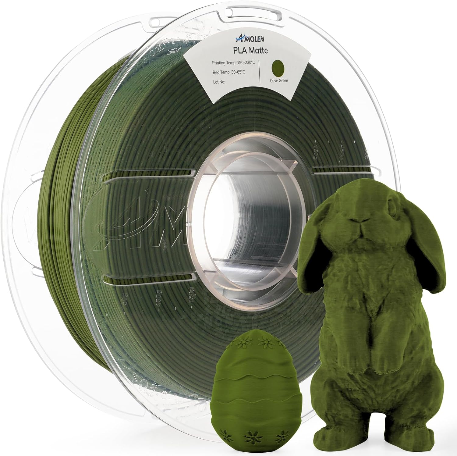 PLA Matte Filament 1.75 mm, Olive Green 12kg