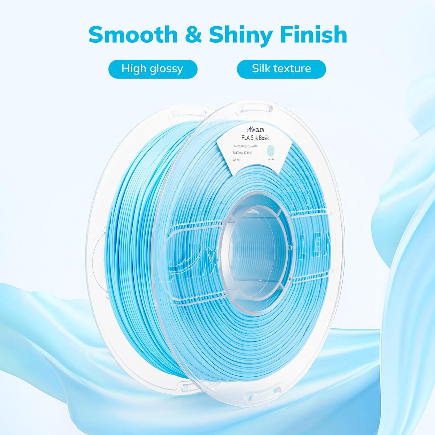 PLA Silk Basic 1.75mm, Ice Blue 12kg