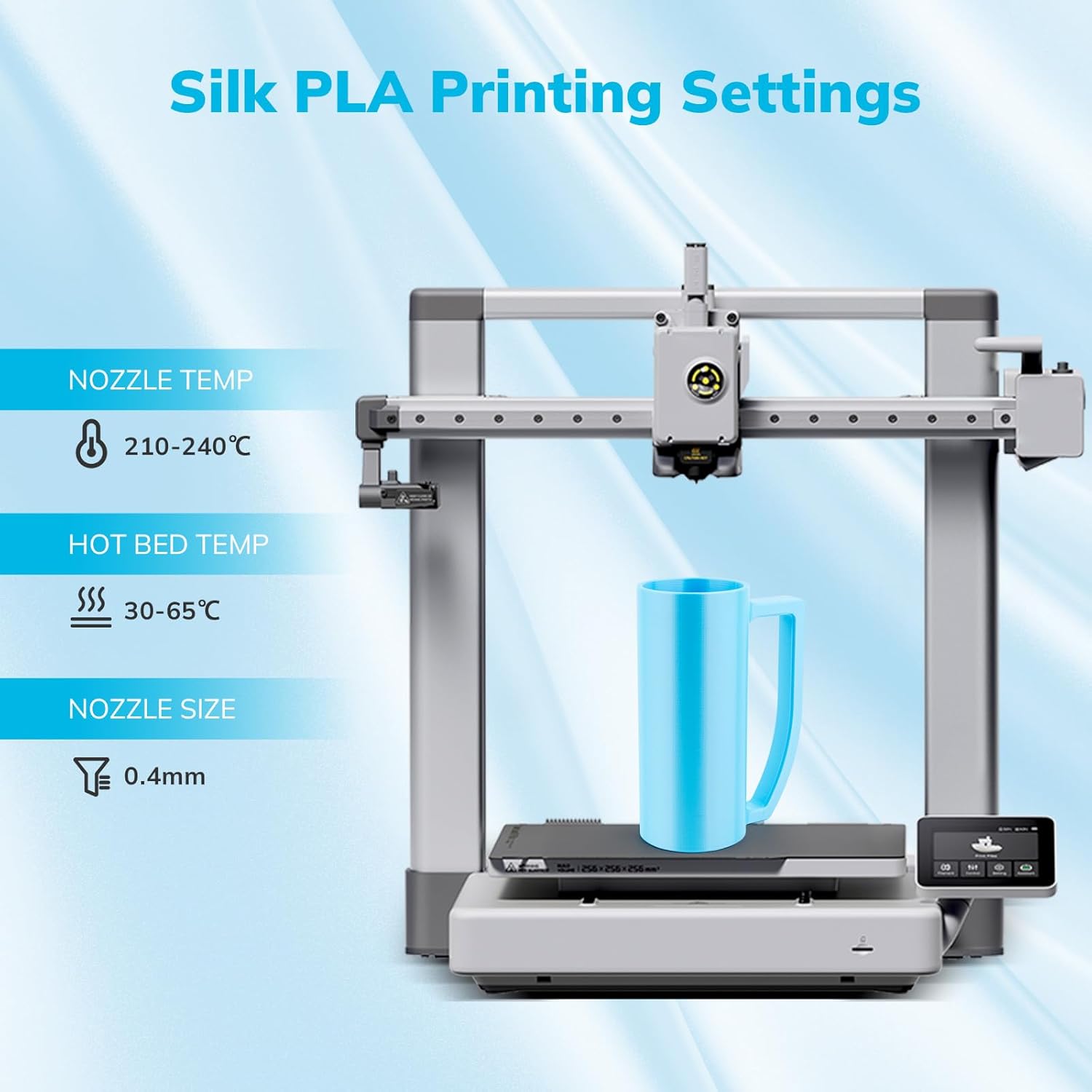 PLA Silk Basic 1.75mm, Ice Blue 12kg