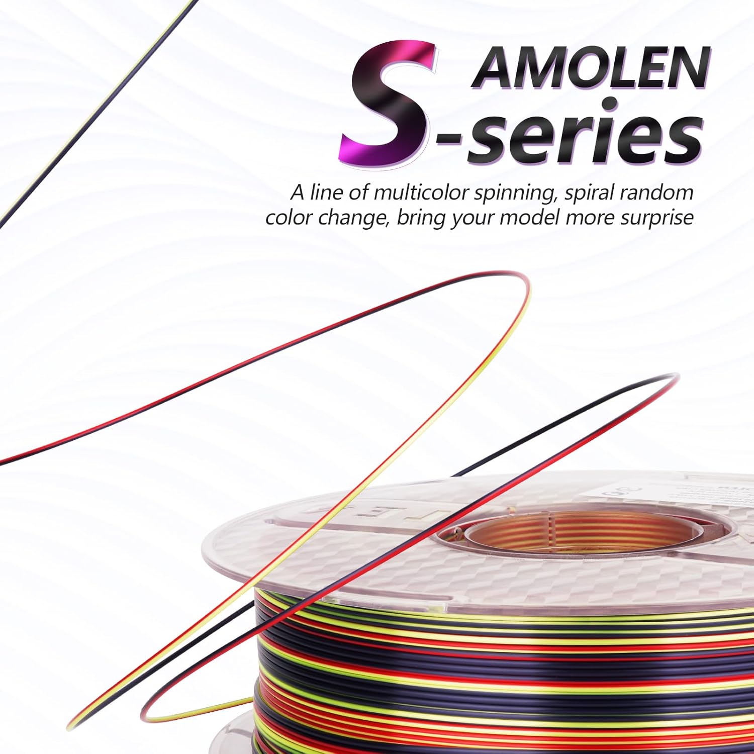 PLA Silk S-Series Filament 1.75 mm, Black Red Yellow Color 12kg