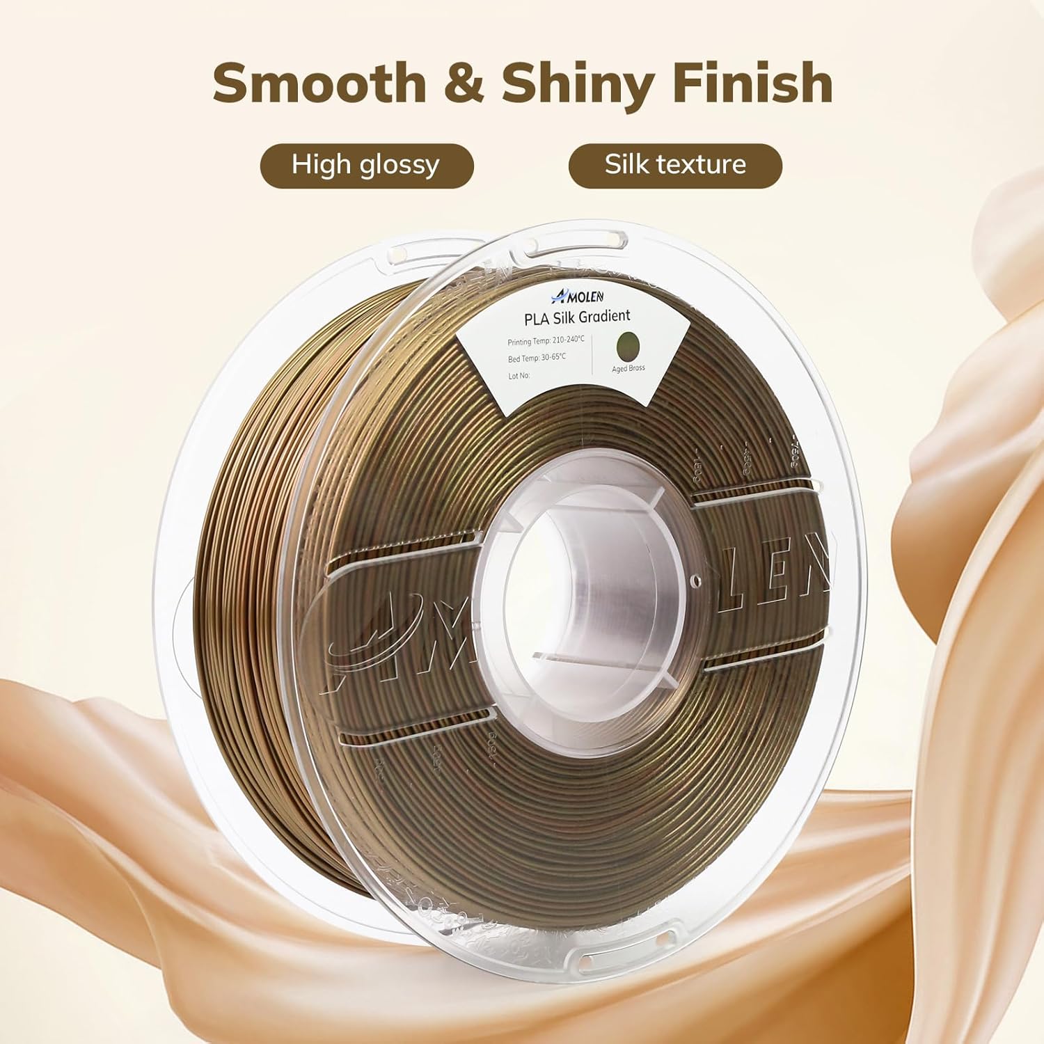 PLA Silk Basic 1.75mm, Aged Brass 12kg
