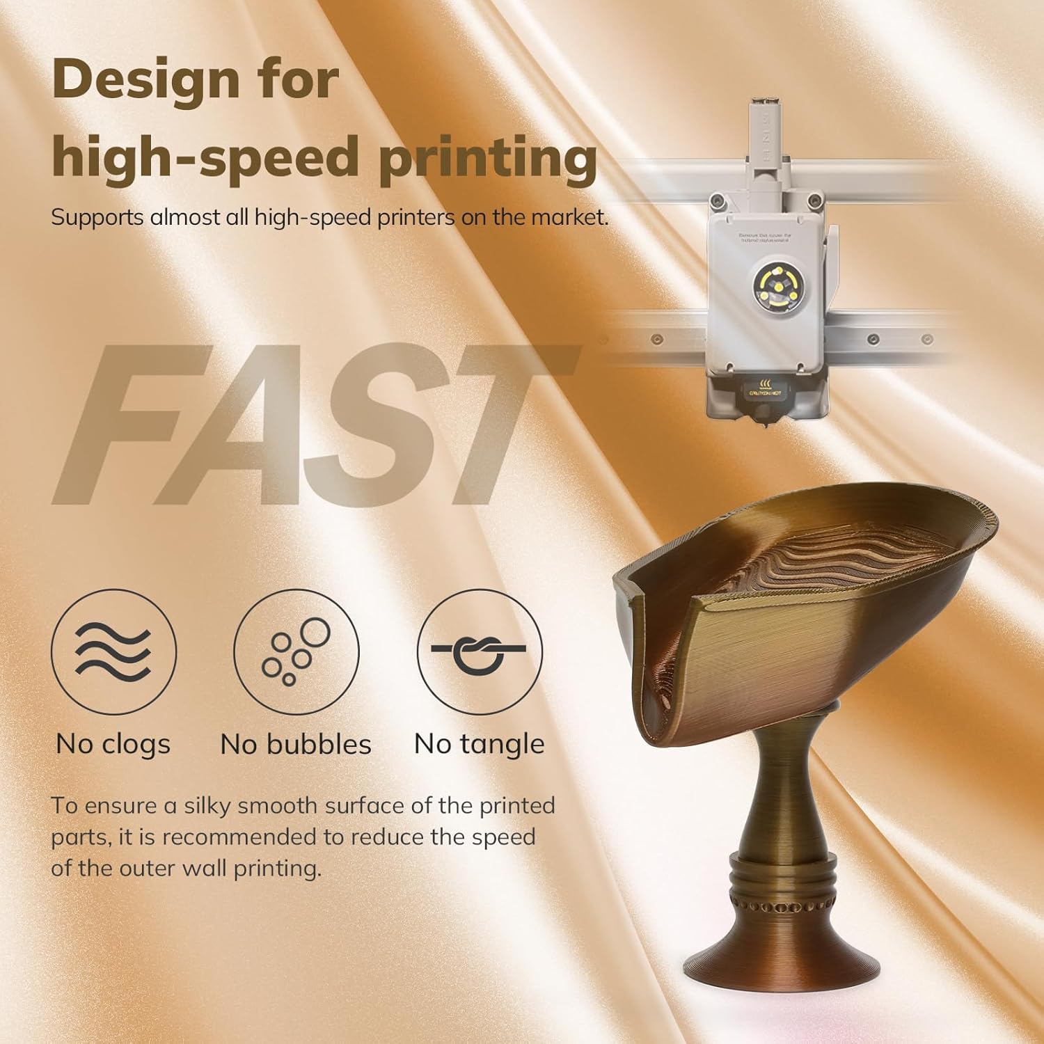 PLA Silk Basic 1.75mm, Aged Brass 12kg