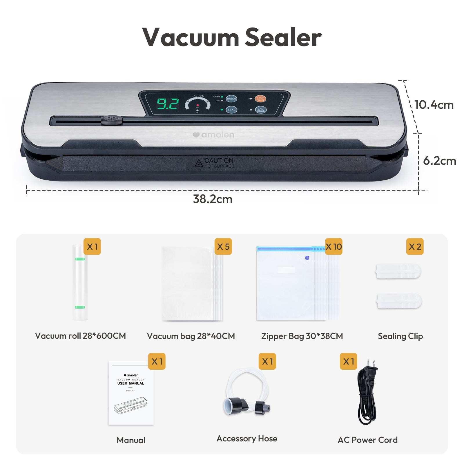 Amolen Dual-Use Vacuum Filament Sealer With 30 Bags