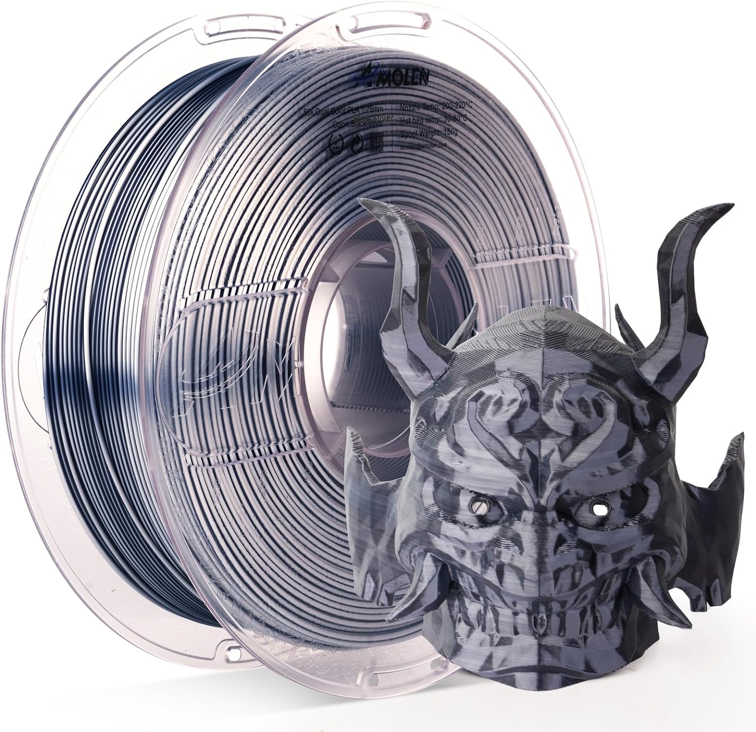 PLA Silk Dual Color Filament 1.75mm, 1KG/2.2LB