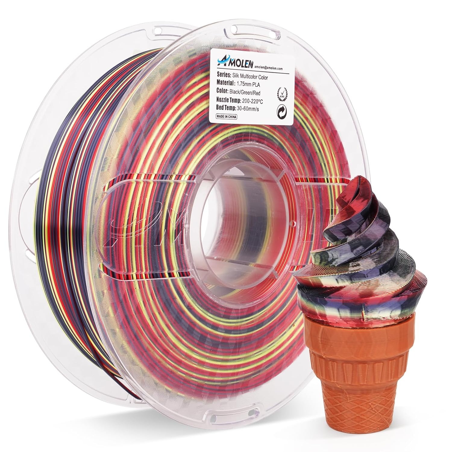 PLA Silk S-Series Filament 1.75mm, 1KG/2.2LB
