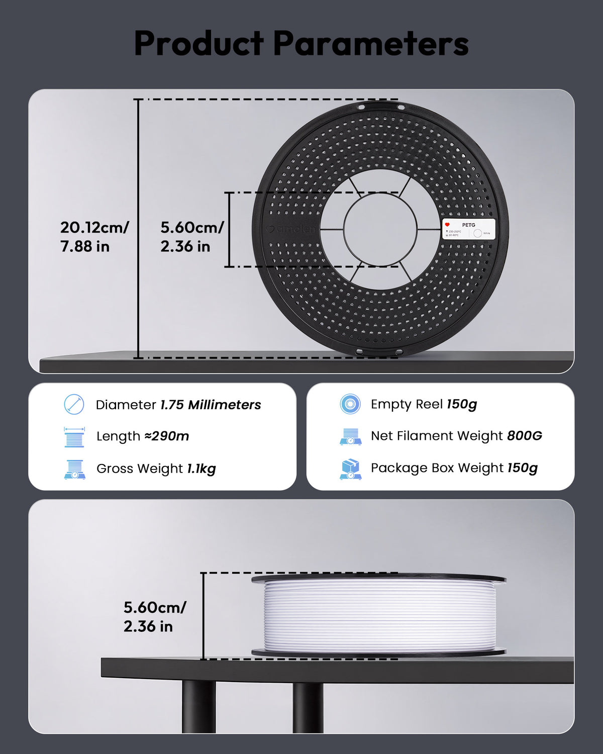 PETG Basic 1.75mm, 2KG/4.4LB