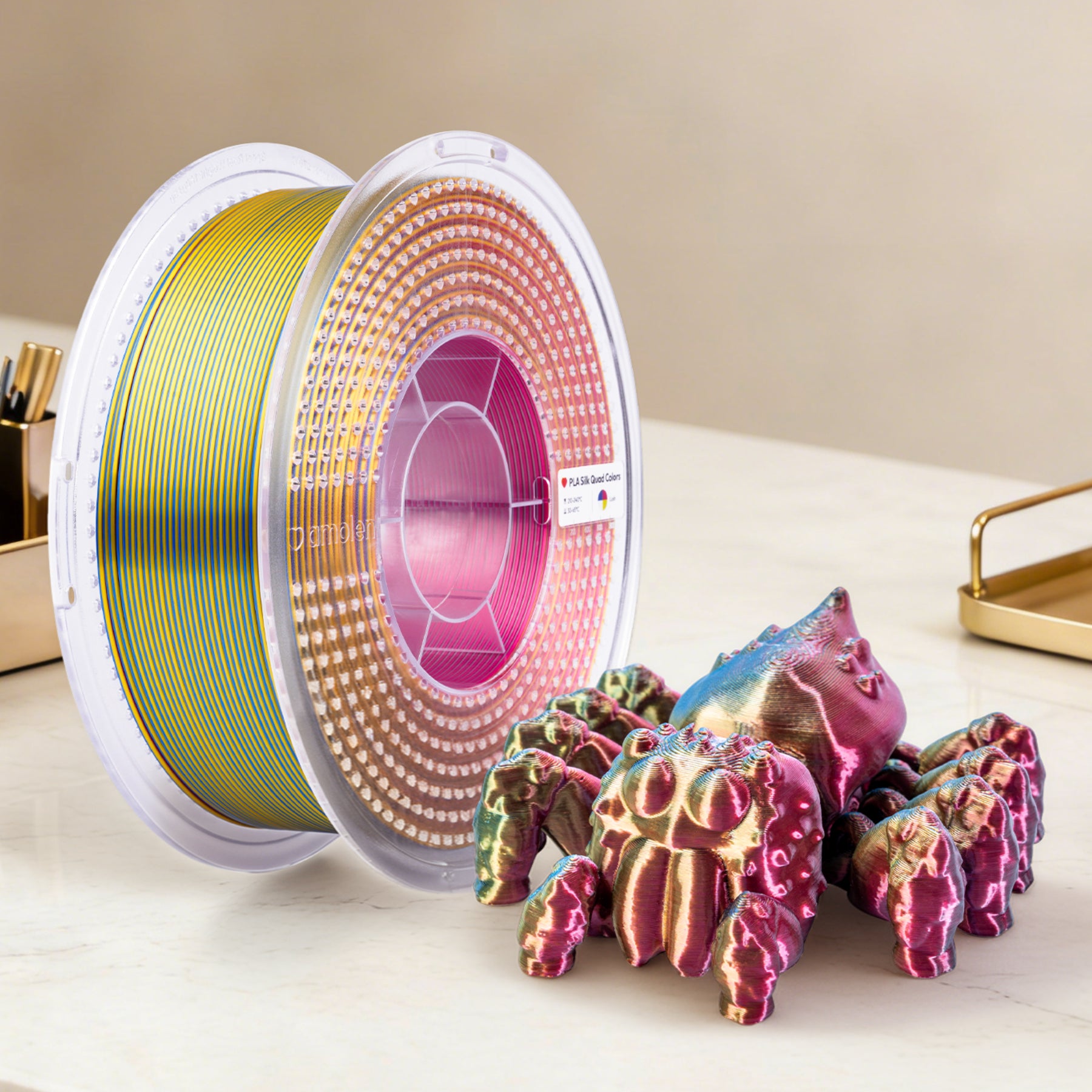 PLA Silk Quad Color 1.75mm, 1KG/2.2LB