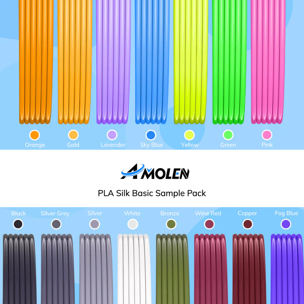 PLA-SKB15 | Silk PLA 15 Color Sample Pack 1.75mm