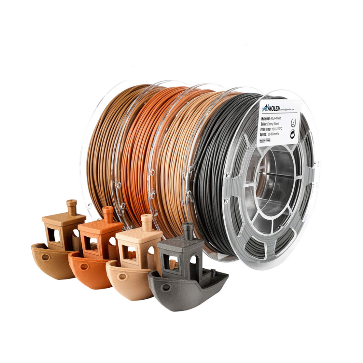 PLA Wood Variety Pack | 4x200g Multi-Color Set