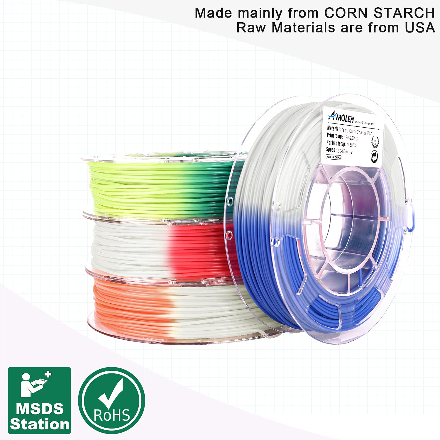 PLA Temperature Color Change Variety Pack (4x200g)